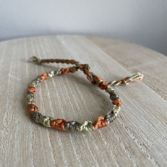 Emiliana Bracelet, anklet, trendy, comfortable, tie, embroidery thread, woven, g - Picture 1 of 1